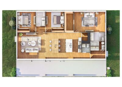 LX 2 Barndominium 3D layout 1